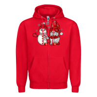 Red snowman gnome Zipper Hoodie - JahusDesignShop