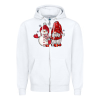 White snowman gnome Zipper Hoodie - JahusDesignShop