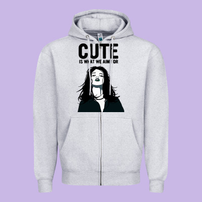 Cute Is What We Aim For Zipper Hoodie Designed By Artisfamous
