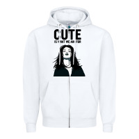 White cute is what we aim for Zipper Hoodie - artisFamous