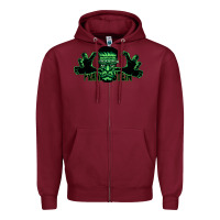 Burgundy The Frankenstein Zipper Hoodie - artisFamous