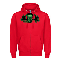 Red The Frankenstein Zipper Hoodie - artisFamous