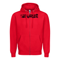 Red i hate myself Zipper Hoodie - artisFamous