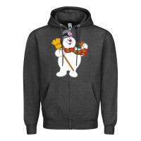 Charcoal Heather Frosty The Snowman New Sku Zipper Hoodie - artisFamous