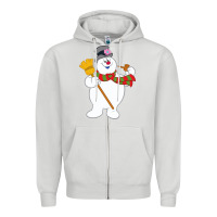 Dove Grey Frosty The Snowman New Sku Zipper Hoodie - artisFamous