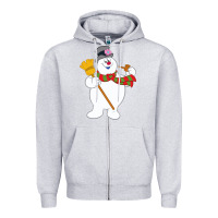 Heather Grey Frosty The Snowman New Sku Zipper Hoodie - artisFamous