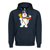 Navy Frosty The Snowman New Sku Zipper Hoodie - artisFamous