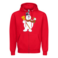 Red Frosty The Snowman New Sku Zipper Hoodie - artisFamous