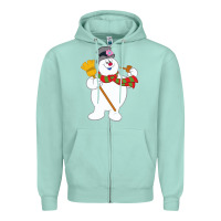 Seafoam Frosty The Snowman New Sku Zipper Hoodie - artisFamous