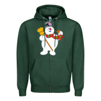 Sports Green Frosty The Snowman New Sku Zipper Hoodie - artisFamous