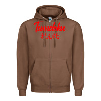 Chestnut TSUNDOKU JAPANESE TYPOGRAPHY Zipper Hoodie - artisFamous