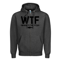 Charcoal Heather where's the fish Zipper Hoodie - artisFamous