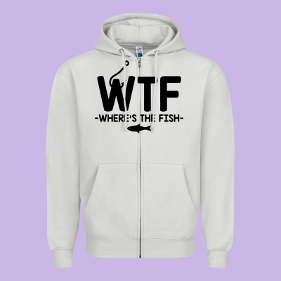 Where's The Fish Zipper Hoodie Designed By Artisfamous