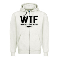 Oatmeal Heather where's the fish Zipper Hoodie - artisFamous