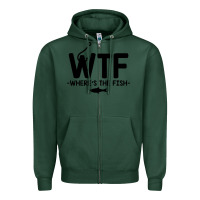 Sports Green where's the fish Zipper Hoodie - artisFamous