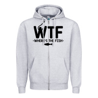 Heather Grey where's the fish Zipper Hoodie - artisFamous