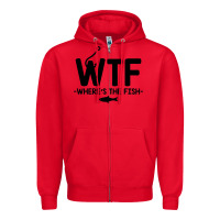 Red where's the fish Zipper Hoodie - artisFamous