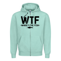 Seafoam where's the fish Zipper Hoodie - artisFamous