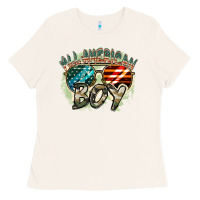 Bone All American boy 4th of july Ladies Tee - FaDigitalArtStudio