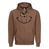 Chestnut Grinch Face Zipper Hoodie - artisFamous