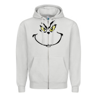 Dove Grey Grinch Face Zipper Hoodie - artisFamous