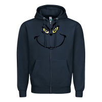 Navy Grinch Face Zipper Hoodie - artisFamous