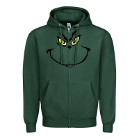 Sports Green Grinch Face Zipper Hoodie - artisFamous