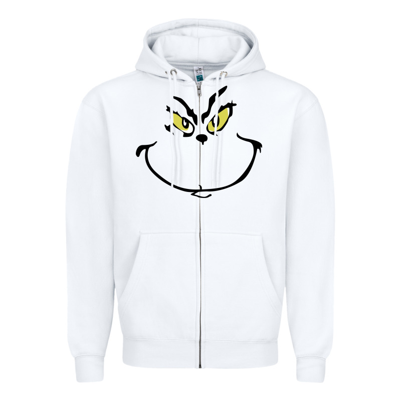 Grinch Face Zipper Hoodie by artisFamous | Teevron