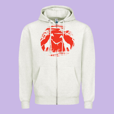 Giraffe Zipper Hoodie Designed By Artisfamous