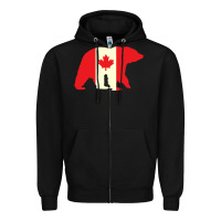 Black Canadian Bear Zipper Hoodie - artisFamous