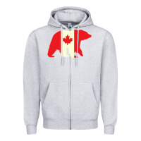 Heather Grey Canadian Bear Zipper Hoodie - artisFamous