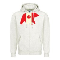 Oatmeal Heather Canadian Bear Zipper Hoodie - artisFamous