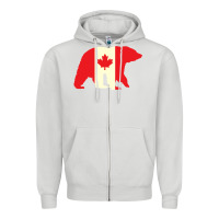 Dove Grey Canadian Bear Zipper Hoodie - artisFamous