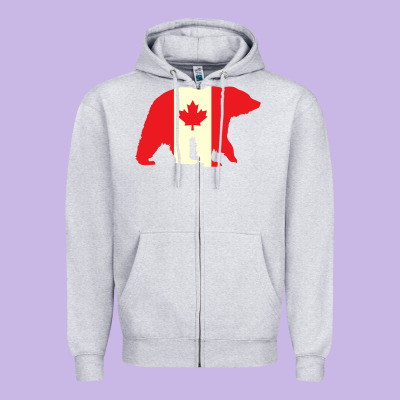 Canadian Bear Zipper Hoodie Designed By Artisfamous