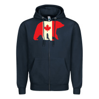 Navy Canadian Bear Zipper Hoodie - artisFamous