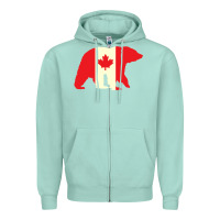Seafoam Canadian Bear Zipper Hoodie - artisFamous