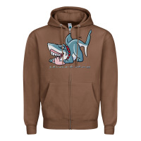Chestnut Sharkdog Sticker Zipper Hoodie - artisFamous