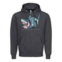 Smoke Sharkdog Sticker Zipper Hoodie - artisFamous