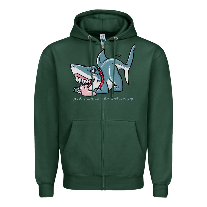 Sharkdog Sticker Zipper Hoodie by artisFamous | Teevron