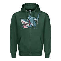 Sports Green Sharkdog Sticker Zipper Hoodie - artisFamous