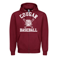 Burgundy blue mountain cougars club Zipper Hoodie - artisFamous