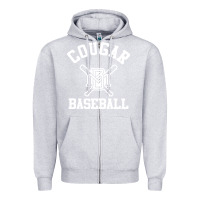 Heather Grey blue mountain cougars club Zipper Hoodie - artisFamous