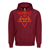 Burgundy neffex music Zipper Hoodie - artisFamous