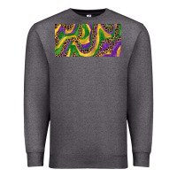 Charcoal Heather Mardi gras colors with leopard Premium Sweatshirt - RanaPortraitStore