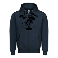 Navy records Zipper Hoodie - artisFamous