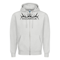 Dove Grey Elkaholic Zipper Hoodie - artisFamous