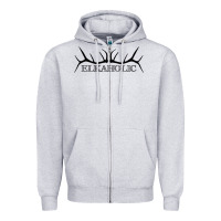 Heather Grey Elkaholic Zipper Hoodie - artisFamous
