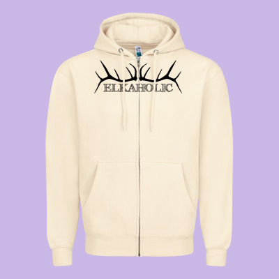 Elkaholic Zipper Hoodie Designed By Artisfamous