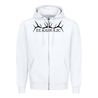 White Elkaholic Zipper Hoodie - artisFamous