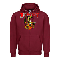 Burgundy blackfoot Zipper Hoodie - artisFamous